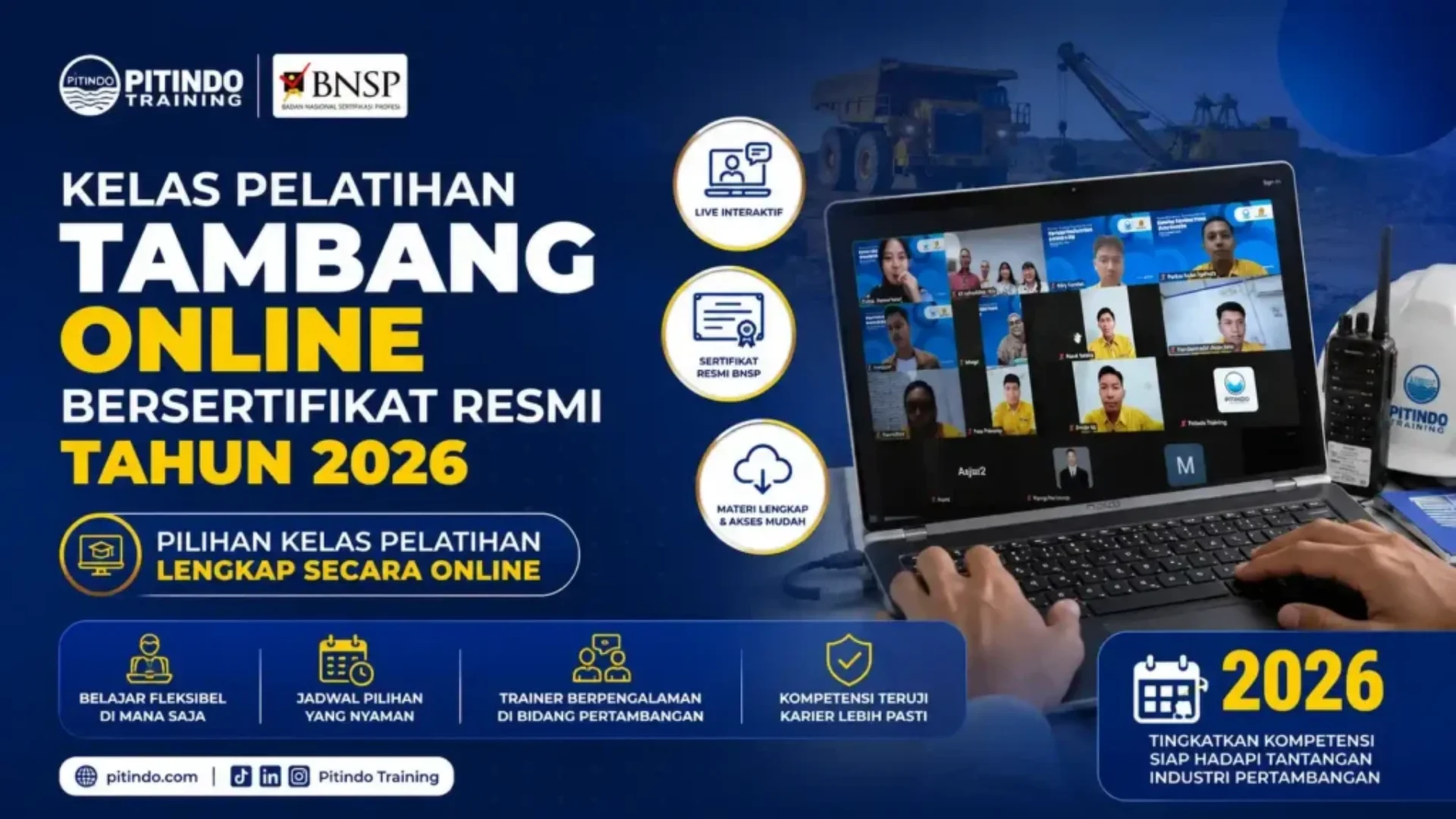 Kelas Pelatihan Tambang Online Bersertifikat Resmi Tahun 2026