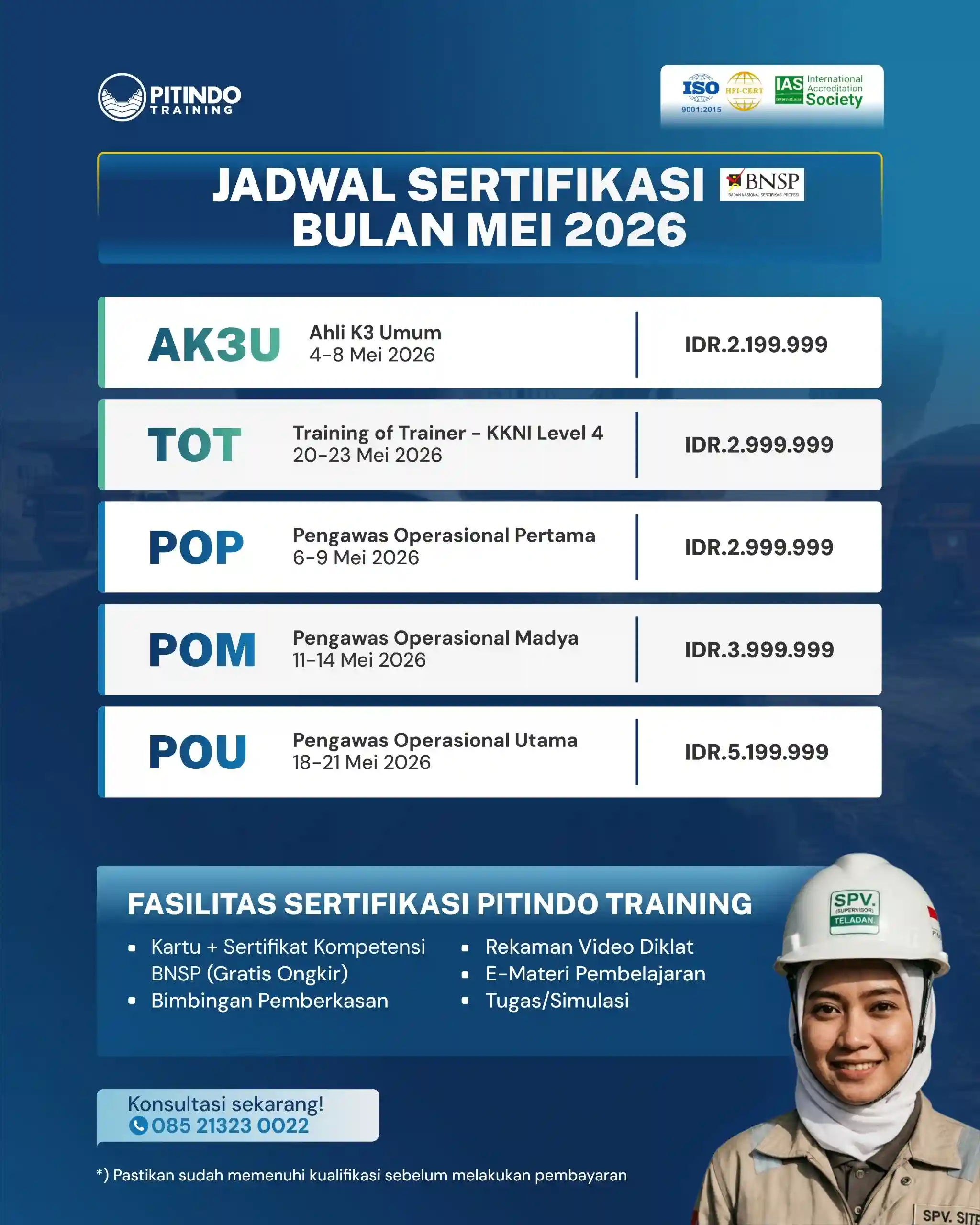 Jadwal Sertifikasi Tambang Mei 2026
