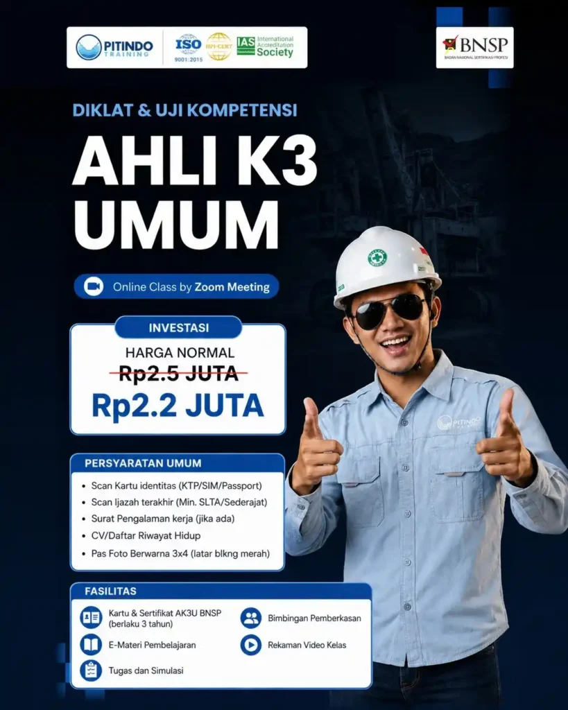 Sertifikasi Ahli K3 Umum (AK3U) BNSP Resmi