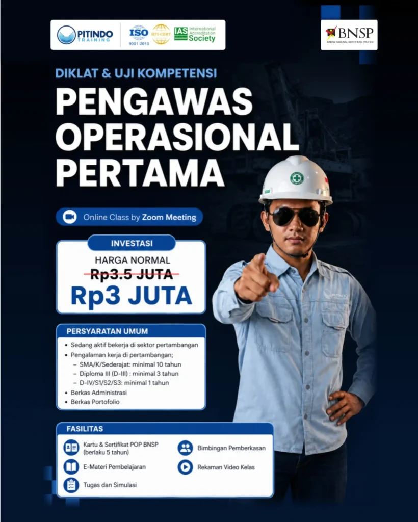 Sertifikasi Pengawas Operasional Pertama (POP) By Pitindo Training