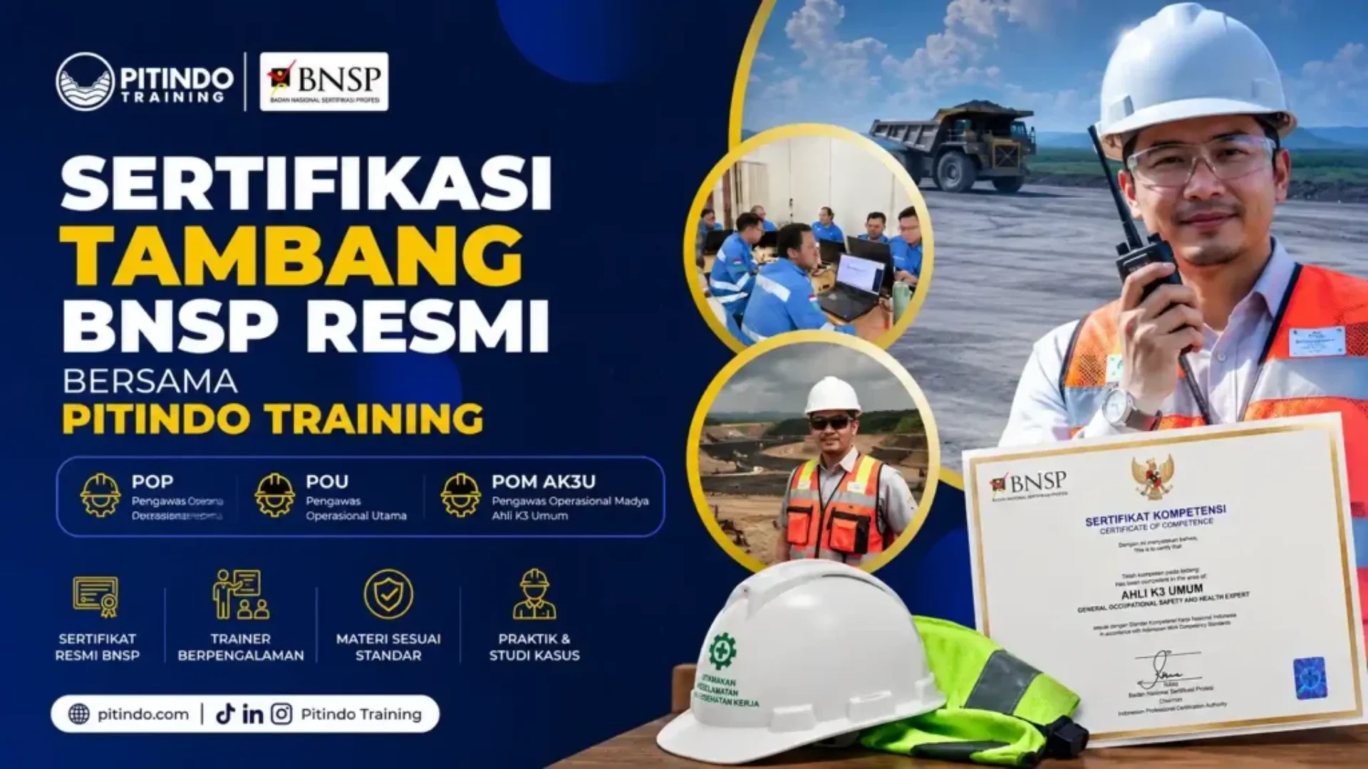 Sertifikasi Tambang Resmi BNSP Bersama Pitindo Training