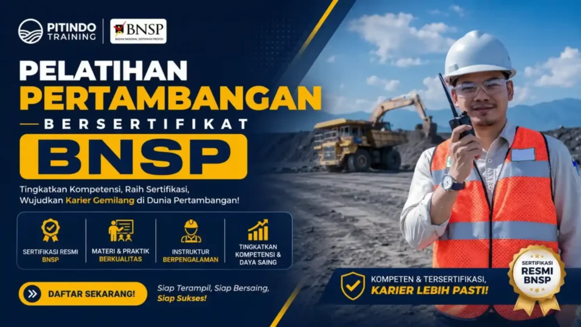 Pelatihan Pertambangan Bersertifikat BNSP
