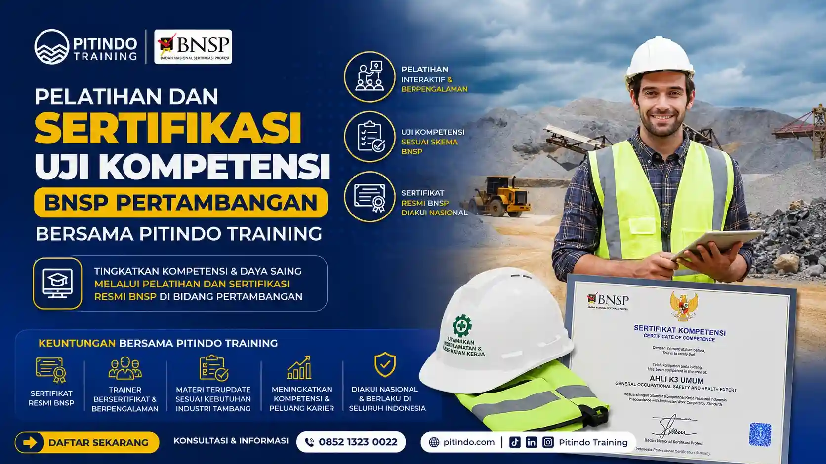 Pelatihan & Sertifikasi Uji Kompetensi BNSP Pertambangan Resmi