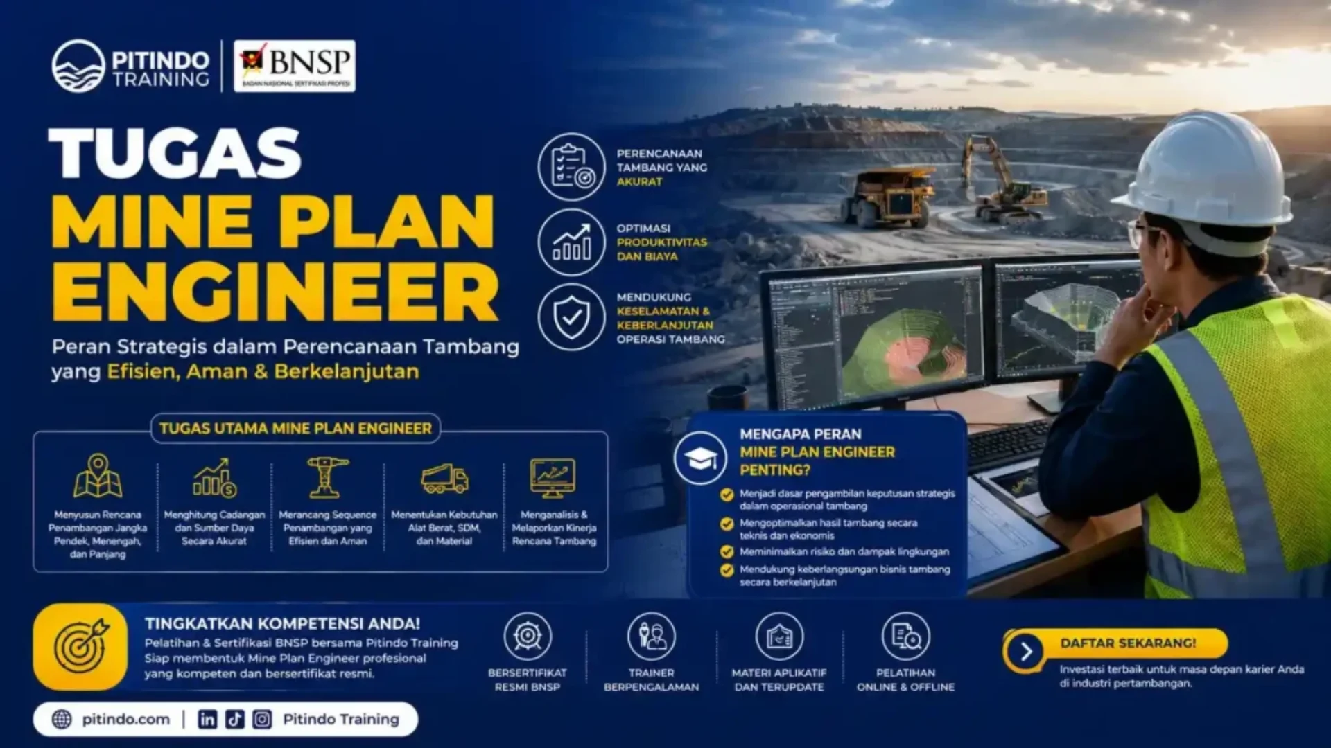 Tugas utama seorang Mine Plan Engineer
