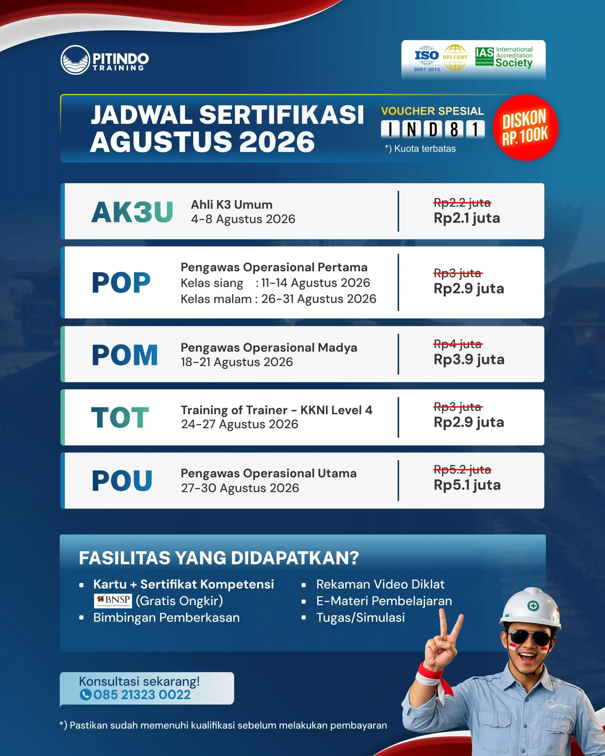 Jadwal Sertifikasi Tambang Agustus 2026