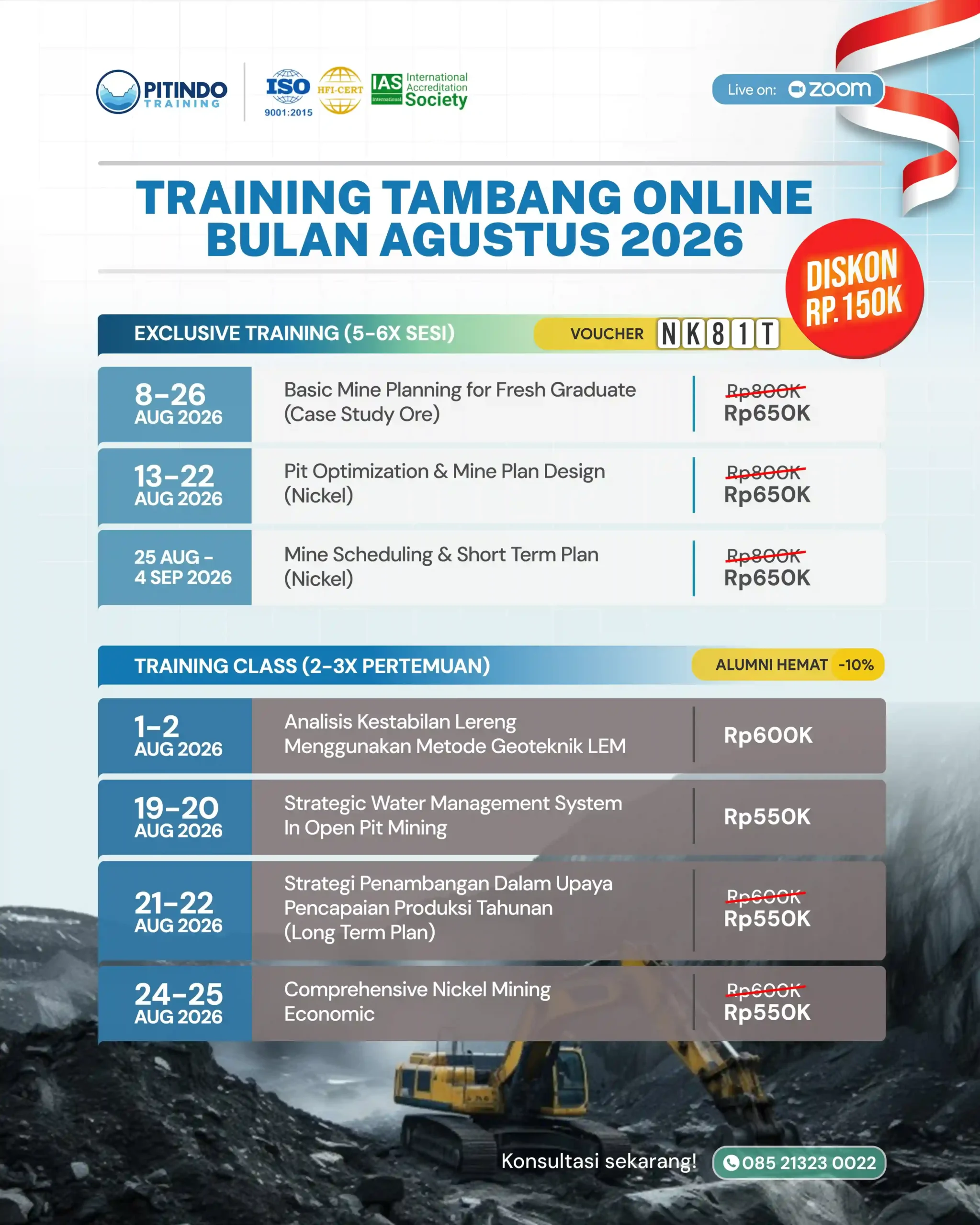 Training Tambang Online Agustus 2026
