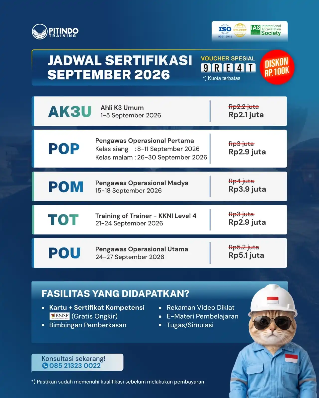 Jadwal Sertifikasi Tambang September 2026