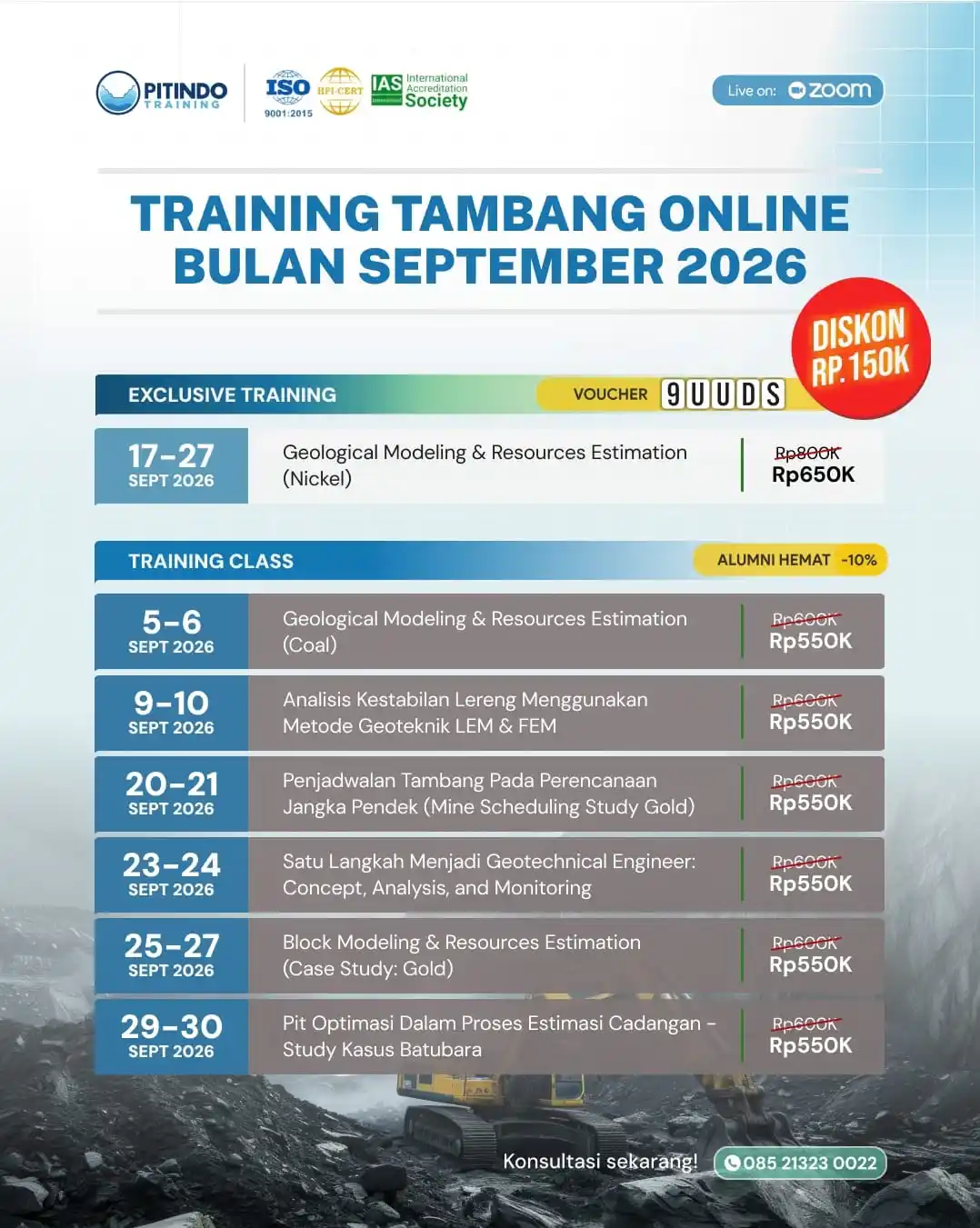 Training Tambang Online September 2026