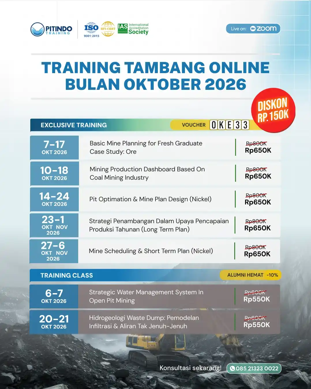 Training Tambang Online Oktober 2026